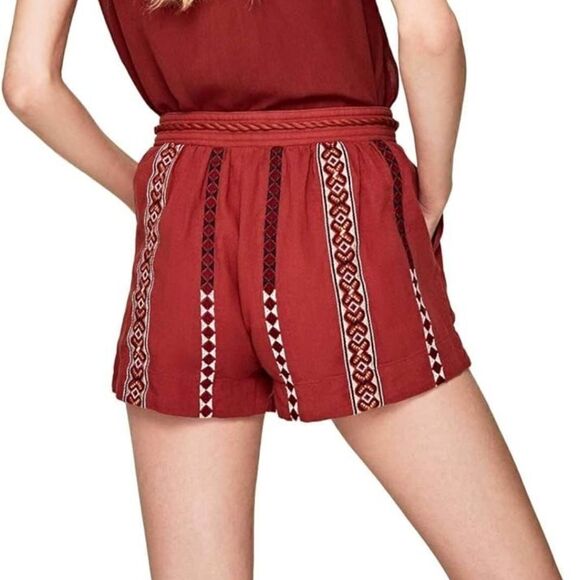 PEPE JEANS Ethnic Design Linen-Blend Shorts NWT - Picture 3 of 16